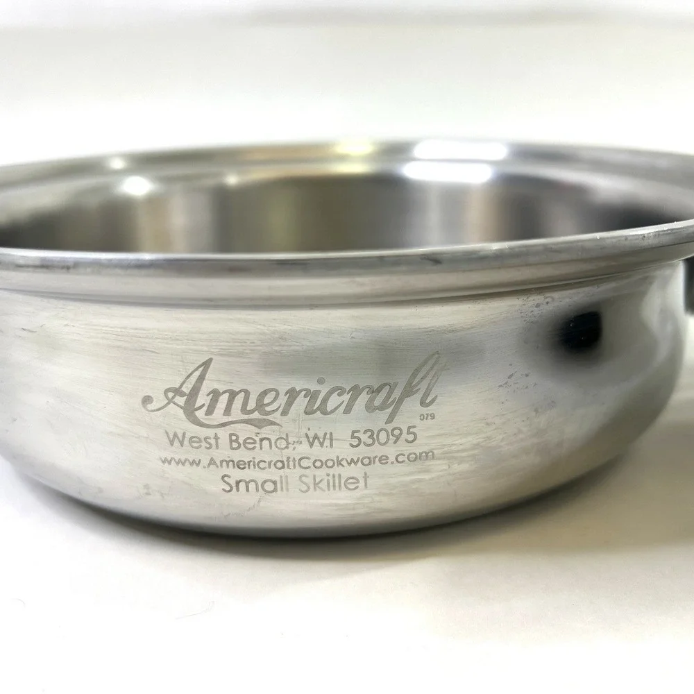 Americraft Small‎ Skillet With Lid Waterless Stainless Steel West Bend WI USA